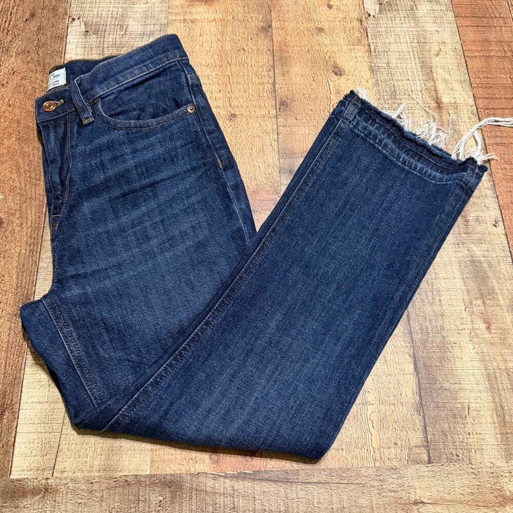 J. Crew Wm Medium Denim Billie Demi Boot Crop Jeans Sz 26 Stretch Closet Staple